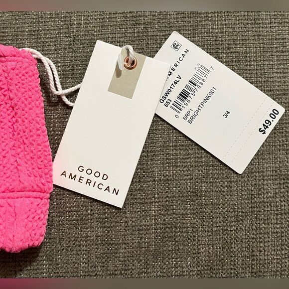 Good American L/XL Size 3/4 Pink Better Bandeau Top Always Fits Pink Top NWT - Picture 3 of 9